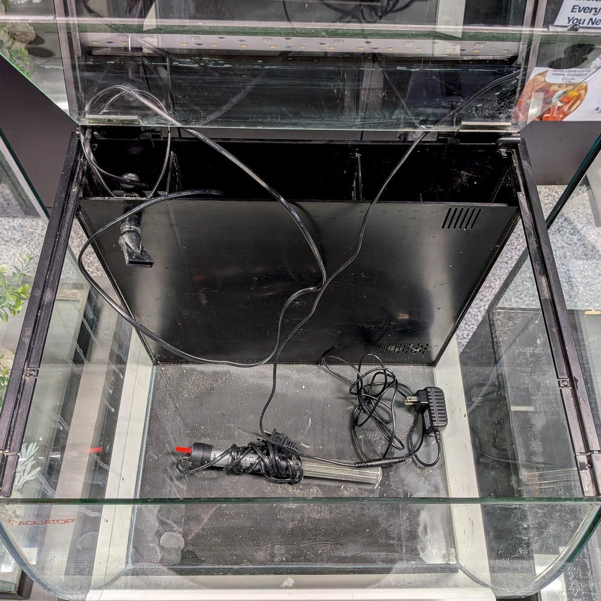 AQUATOP Bow Front Glass Aquarium 13.5 gal. Tank Kit