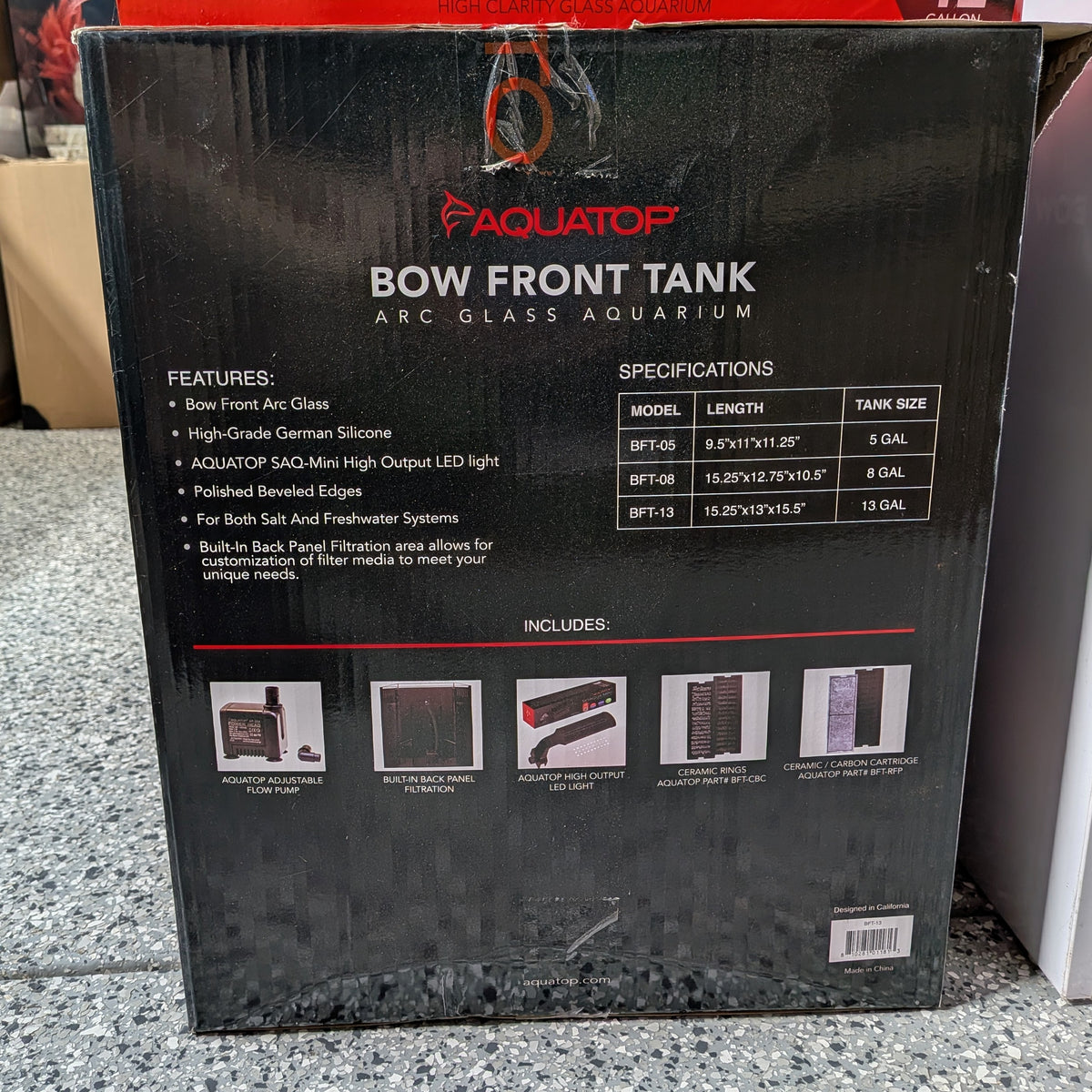 Aquatop 13.5-gallon Bow Front Glass Aquarium Kit, BFT-13