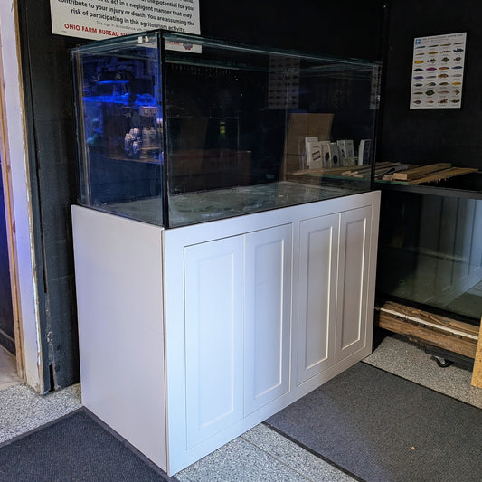 220-gallon Thick Glass Custom Aquarium with Steel Stand and Cabinet Doors