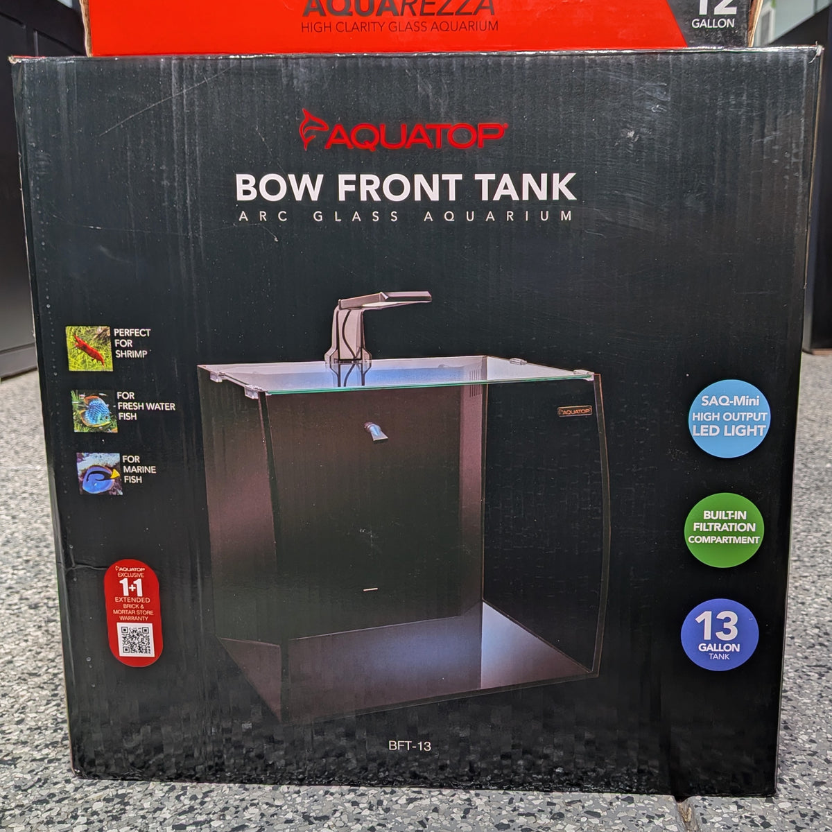 Aquatop 13.5-gallon Bow Front Glass Aquarium Kit, BFT-13
