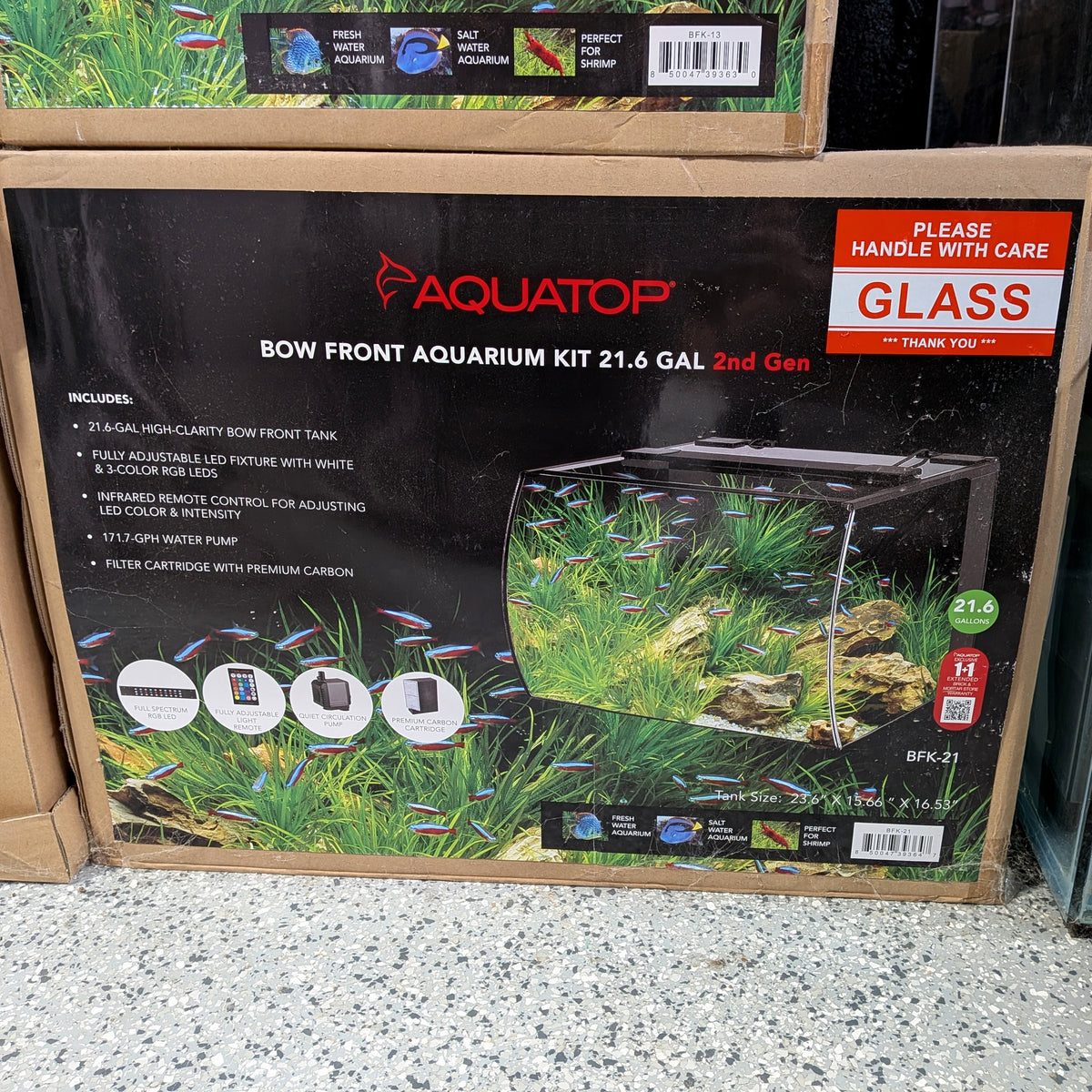 Aquatop 21.6-gallon Bow Front Glass Aquarium Kit, BFK-21